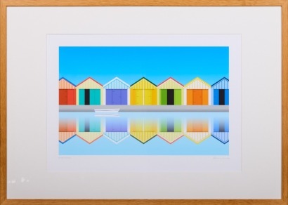 A Glenn Jones Classic Kiwiana Print - Boatsheds