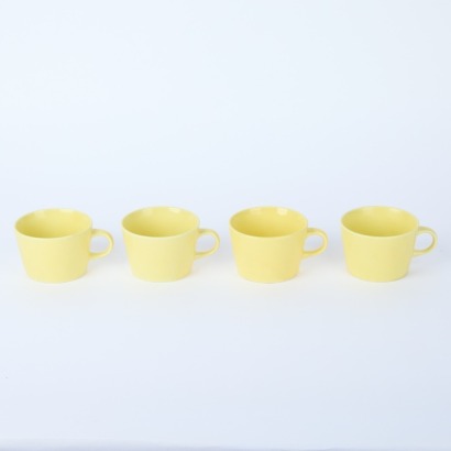 A Set of Four Yellow Iittala &lsquo;Teema&rsquo; Cups for Arabia of Finland