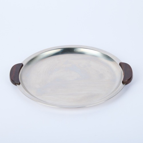 A Danish Stainless Steel Round Serving Tray