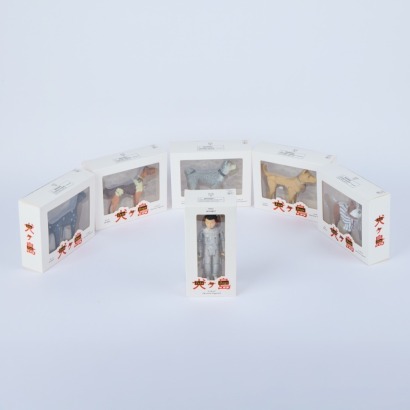 A Set of Six Isle of Dog Action Figures