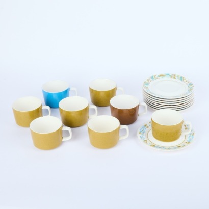 A Set of Eight Mikasa Mediterrania Cups and Saucers