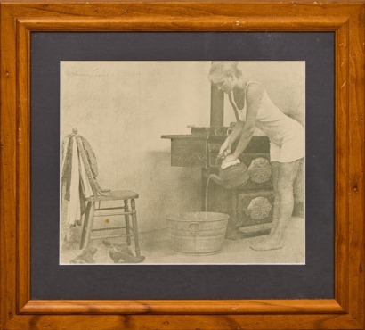 A Vintage R. Hendrickson Bathroom Scene Reproduction Print