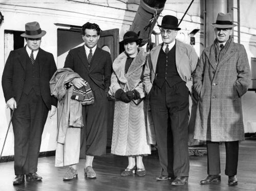 Mr. L.W. Parore (of Dargaville), George Nepia, Mrs. Nepia, Mr. E. Asher (secretary of NZ Māori League Control Board), and Mr. G. Grey Campbell (chairman of the Auckland Rugby League)