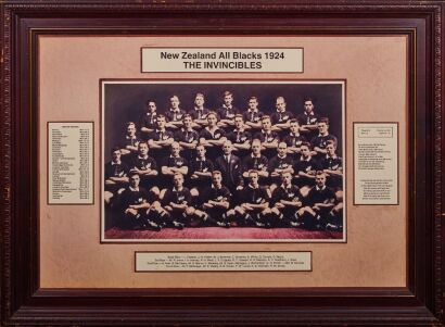 An Enlarged Reproduction of the 1924 'The Invincibles' All Blacks Team Photograph