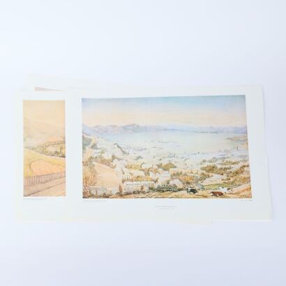 A Trio of Christopher Aubrey Wellington Reproduction Prints, Alexander Turnbull Library