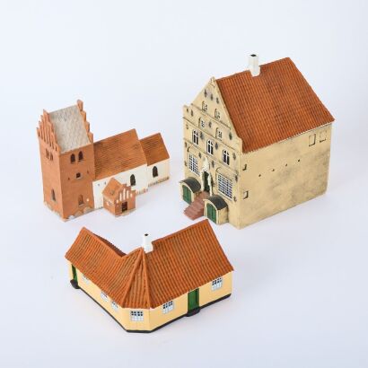 A Set of Three Danish Trip Trap Model Houses