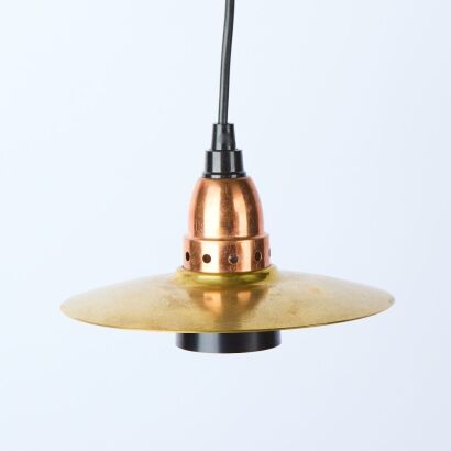 A Danish Trip Trap Admiral UFO Brass and Copper Pendant