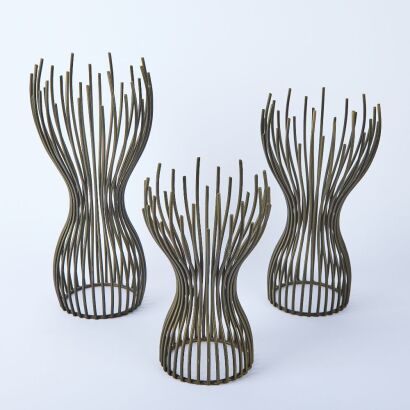 A Trio of Wire Sideboard Visual Displays