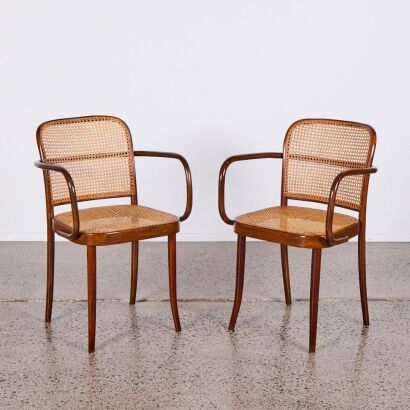 A Pair of Ligna 811 Chairs by Josef Hoffmann
