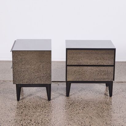 A Pair of Joanna Smoked Mirror Side Tables