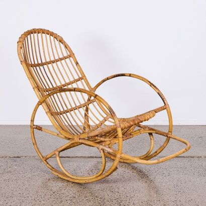 A Vintage Cane Rocking Chair