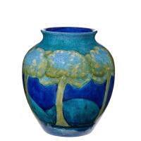 William Moorcroft, Moonlit Blue Bulbous Vase, C. 1925