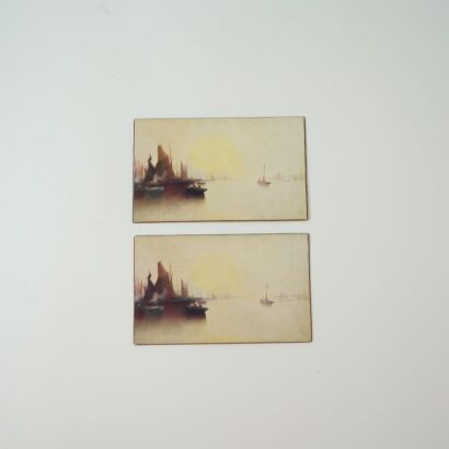 A Pair of Japanese Ukiyo-e Landscape Paintings