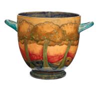 William Moorcroft, Eventide Two Handled Vase, C.1925