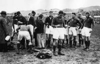 Gerhardt Hamilton 'Gerry' Brand, J.W.Lotz, H.J.Martin at the match vs North Auckland in appalling conditions in Whangarei