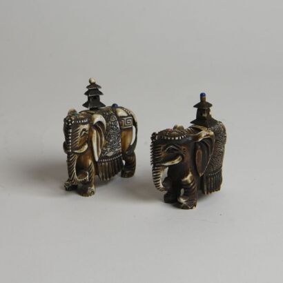 A Pair of Asian Carved Elephants