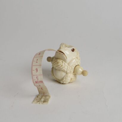 A Japanese Carved Netsuke of a Small Frog