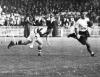 Fijian centre Josaia "Frank" Voreque outstripping the Auckland full-back, Bernard William 'Bill' Hare, to cross the line