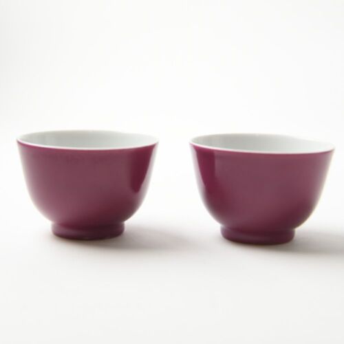 A Pair of Chinese Ruby-red Glazed Teacups (Qing Dynasty Yongzheng Year Mark)