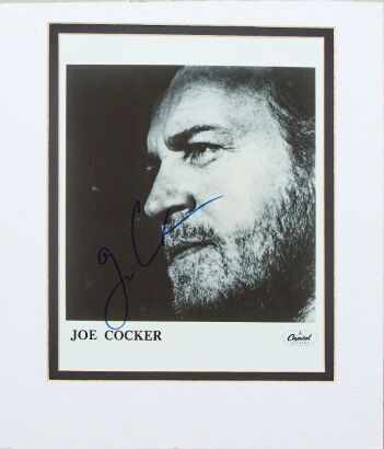 A Signed and Matted Joe Cocker Photo
