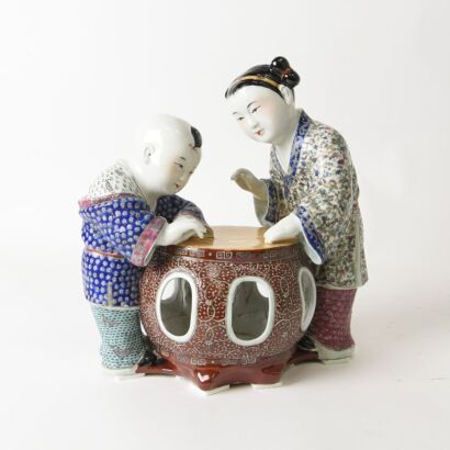 A Chinese Famille-rose Porcelain Figure of a Boy