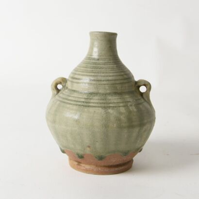 South Asia Celadon-glazed Handled Small Vase