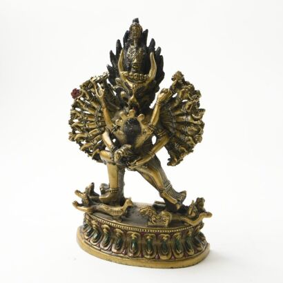 A Chinese Tibetan Bronze Figure of Yamantaka