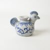 A Vietnamese Kiln Blue and White Rooster Handled Pot