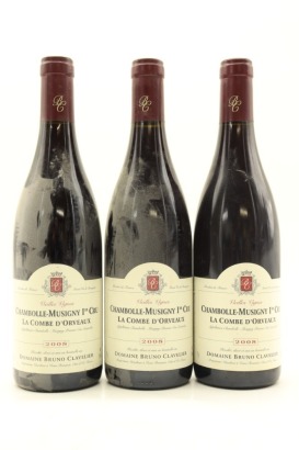 (3) 2008 Domaine Bruno Clavelier La Combe d'Orveaux Vieilles Vignes, Chambolle-Musigny Premier Cru [JR16]