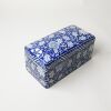 A Chinese Jingdezhen Blue and Whilte Blue-ground' White Floral' Rectangular Stationary Box - 2