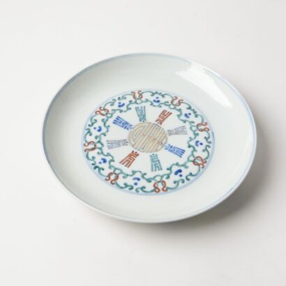 A Chinese Jingdezhen Doucai ' Floral' Dish （Qing Dynasty Yongzheng Year Mark)