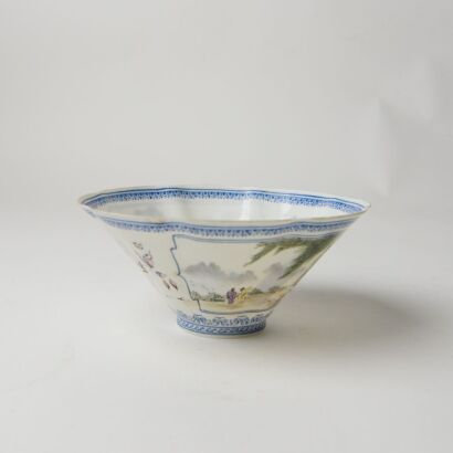 A 20th Century Chinese Jingdezhen Painted Clod-bodied Conical Bowl