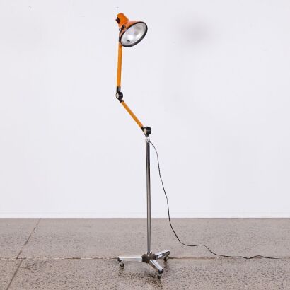 A 1970s Orange and Chrome Studio Lamp