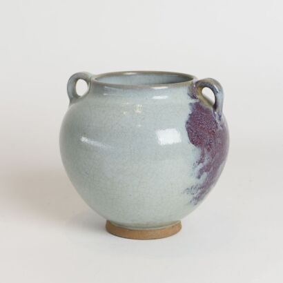 A Chinese Jun Kiln Red Splashes Handled Jar
