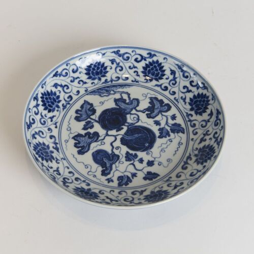 A Chinese Jingdezhen Blue and White 'Fruit and Lotus' Plate