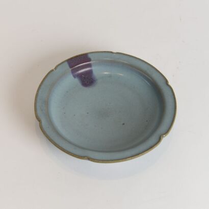 A Chinese Jun Kiln Red Splashes Lobed