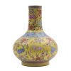 A Chinese Yellow-ground Famille-rose 'Bats and Peaches' Hu Vase (Da Qing Guangxu Nian Zhi Mark) - 2