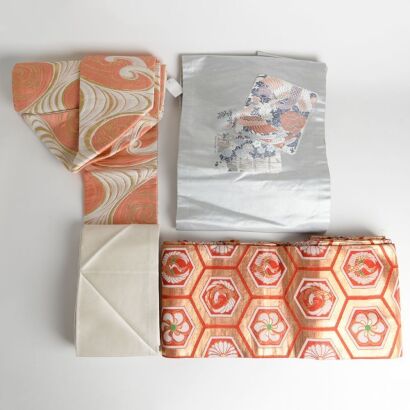A Group of Three Japanese Obi (Kimono Sashes)