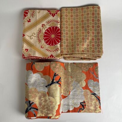 A Group of Three Japanese Obi (Kimono Sashes)