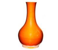 Large William Moorcroft Orange Lustre Baluster Vase, C.1916