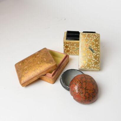 A Group of Three South Asian Lacquer Boxes