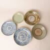A Set of Two Chinese Qing Dynasty Blue and White Dishes AND A Group of Three Ming Dynasty Dishes (one with damage)