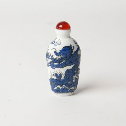 A Chinese Langcai &lsquo;Dragon&rsquo; Glass Snuff Bottle