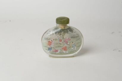 A Chinese Inside-painted Glass &lsquo;Children at Play&rsquo; Snuff Bottle