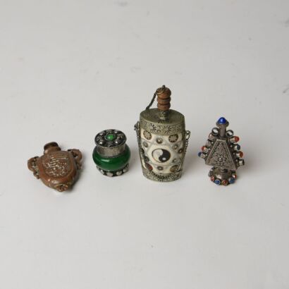 A Group of Four Chinese Metal Snuff Bottles