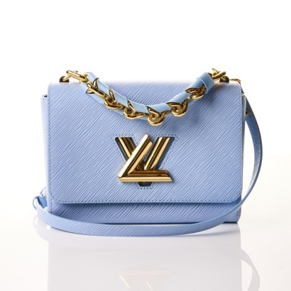 Louis Vuitton, Epi Twist MM Blue Chain Shoulder Bag with Box
