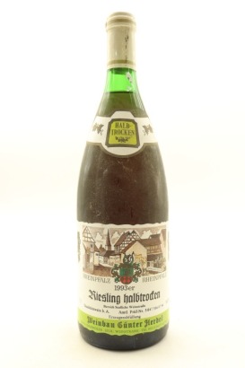 (1) 1993 Weinbau Gunter Herdel Riesling Halbtroken, Rheinpfalz