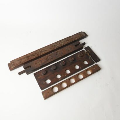 A Group of Four Sets of Korea Aged Wooden Butter Moulds