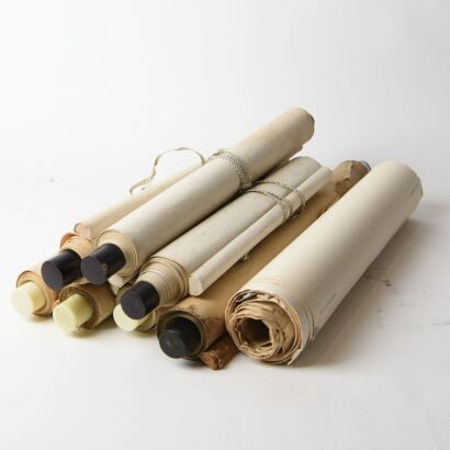 A Group of Eight Japanese Old Calligraphy and Painting Scrolls