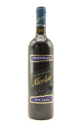 (1) 2001 McGuigan Limited Release Bin 3000 Merlot, Australia